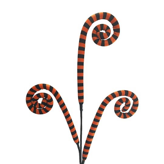 29" Orange & Black Striped Swirl Stem by Ashland®